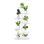 1-SOGA 7 Tier 8 Pots White Metal Plant Rack Flowerpot Storage Display Stand Holder Home Garden Decor