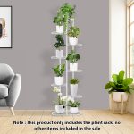 2-SOGA 8 Tier 9 Pots White Metal Plant Rack Flowerpot Storage Display Stand Holder Home Garden Decor