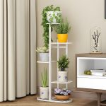 3-SOGA 8 Tier 9 Pots White Metal Plant Rack Flowerpot Storage Display Stand Holder Home Garden Decor