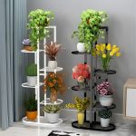 5-SOGA 2X 8 Tier 9 Pots White Metal Plant Rack Flowerpot Storage Display Stand Holder Home Garden Decor