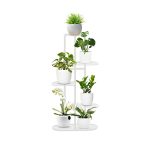 1-SOGA 5 Tier 6 Pots White Metal Plant Rack Flowerpot Storage Display Stand Holder Home Garden Decor