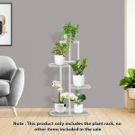 2-SOGA 2X 4 Tier 5 Pots White Metal Plant Rack Flowerpot Storage Display Stand Holder Home Garden Decor