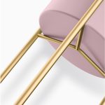 4-SOGA 2 Layer 42cm Gold Metal Plant Stand with Pink Flower Pot Holder Corner Shelving Rack Indoor Display