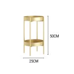 2-SOGA 2 Layer 50cm Gold Metal Plant Stand Flower Pot Holder Corner Shelving Rack Indoor Display