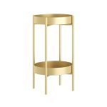 1-SOGA 2 Layer 50cm Gold Metal Plant Stand Flower Pot Holder Corner Shelving Rack Indoor Display