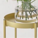 6-SOGA 2 Layer 50cm Gold Metal Plant Stand Flower Pot Holder Corner Shelving Rack Indoor Display