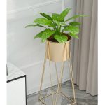 6-SOGA 50cm Gold Metal Plant Stand with Gold Flower Pot Holder Corner Shelving Rack Indoor Display