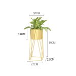 2-SOGA 2X 50cm Gold Metal Plant Stand with Gold Flower Pot Holder Corner Shelving Rack Indoor Display