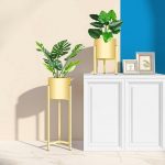 3-SOGA 4X 60cm Gold Metal Plant Stand with Flower Pot Holder Corner Shelving Rack Indoor Display