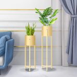 4-SOGA 4X 60cm Gold Metal Plant Stand with Flower Pot Holder Corner Shelving Rack Indoor Display