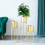 6-SOGA 4X 60cm Gold Metal Plant Stand with Flower Pot Holder Corner Shelving Rack Indoor Display