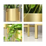 8-SOGA 4X 60cm Gold Metal Plant Stand with Flower Pot Holder Corner Shelving Rack Indoor Display