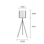 2-SOGA 70cm Tripod Flower Pot Plant Stand with White Flowerpot Holder Rack Indoor Display