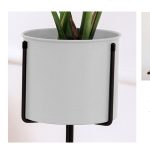 5-SOGA 70cm Tripod Flower Pot Plant Stand with White Flowerpot Holder Rack Indoor Display