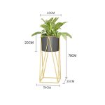 2-SOGA 4X 70cm Gold Metal Plant Stand with Black Flower Pot Holder Corner Shelving Rack Indoor Display