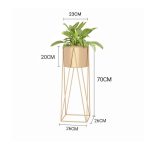 2-SOGA 4X 70cm Gold Metal Plant Stand with Gold Flower Pot Holder Corner Shelving Rack Indoor Display