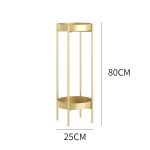 2-SOGA 2 Layer 80cm Gold Metal Plant Stand Flower Pot Holder Corner Shelving Rack Indoor Display