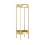 1-SOGA 2 Layer 80cm Gold Metal Plant Stand Flower Pot Holder Corner Shelving Rack Indoor Display