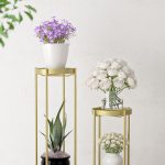 3-SOGA 4X 2 Layer 80cm Gold Metal Plant Stand Flower Pot Holder Corner Shelving Rack Indoor Display