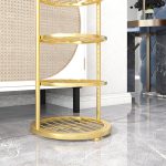 6-SOGA 7 Tier Bunny Ears Shape Gold Plated Metal Shoe Organizer Space Saving Portable Footwear Storage Shelf