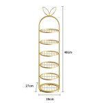 7-SOGA 2X 6 Tier Bunny Ears Shape Gold Plated Metal Shoe Organizer Space Saving Portable Footwear Storage Shelf