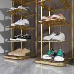4-SOGA 5 Tier Gold Plated Metal Shoe Organizer Space Saving Portable Footwear Storage Shelf