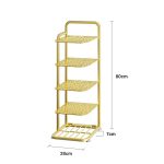 6-SOGA 2X 5 Tier Gold Plated Metal Shoe Organizer Space Saving Portable Footwear Storage Shelf