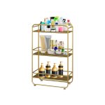 1-SOGA 3 Tier Rectangular Bathroom Shelf Multifunctional Storage Display Rack Organiser