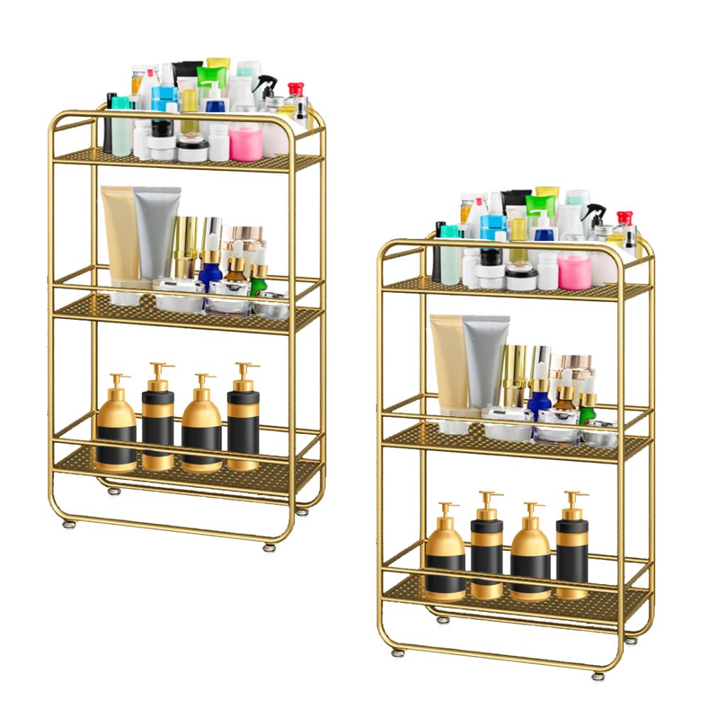 1-SOGA 2X 3 Tier Rectangular Bathroom Shelf Multifunctional Storage Display Rack Organiser