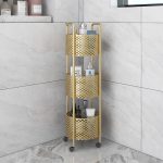 3-SOGA 3 Tier Bathroom Shelf Multifunctional Storage Display Rack Organiser with wheels