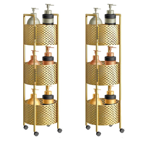 1-SOGA 2X 3 Tier Bathroom Shelf Multifunctional Storage Display Rack Organiser with wheels