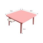 4-SOGA 2X Pink Portable Floor Table Small Square Space-Saving Mini Desk Home Decor