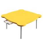 1-SOGA Yellow Minimalist Cat Ear Portable Floor Table Small Space-Saving Mini Desk Home Decor