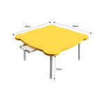 4-SOGA Yellow Minimalist Cat Ear Portable Floor Table Small Space-Saving Mini Desk Home Decor