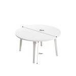 4-SOGA White Portable Floor Table Small Round Space-Saving Mini Desk Home Decor
