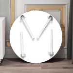 5-SOGA 2X White Portable Floor Table Small Round Space-Saving Mini Desk Home Decor