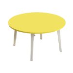 1-SOGA Yellow Portable Floor Table Small Round Space-Saving Mini Desk Home Decor