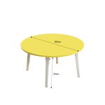 4-SOGA Yellow Portable Floor Table Small Round Space-Saving Mini Desk Home Decor