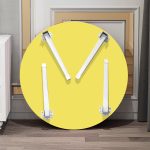 5-SOGA Yellow Portable Floor Table Small Round Space-Saving Mini Desk Home Decor