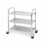 1-SOGA 3 Tier 85x45x90cm Stainless Steel Kitchen Dinning Food Cart Trolley Utility Size Medium