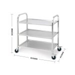3-SOGA 2X 3 Tier 85x45x90cm Stainless Steel Kitchen Dinning Food Cart Trolley Utility Size Medium