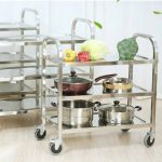 4-SOGA 3 Tier 75x40x83.5cm Stainless Steel Kitchen Dinning Food Cart Trolley Utility Size Small