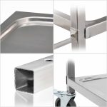 7-SOGA 3 Tier 75x40x83.5cm Stainless Steel Kitchen Dinning Food Cart Trolley Utility Size Small