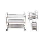 2-SOGA 2X 3 Tier 75x40x83.5cm Stainless Steel Kitchen Dinning Food Cart Trolley Utility Size Small