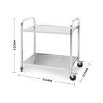 3-SOGA 2X 2 Tier 95x50x95cm Stainless Steel Kitchen Dining Food Cart Trolley Utility Large