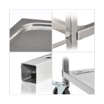 6-SOGA 2X 2 Tier 95x50x95cm Stainless Steel Kitchen Dining Food Cart Trolley Utility Large