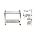2-SOGA 2X 2 Tier 85x45x90cm Stainless Steel Kitchen Dining Food Cart Trolley Utility Medium