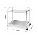 3-SOGA 2X 2 Tier 85x45x90cm Stainless Steel Kitchen Dining Food Cart Trolley Utility Medium