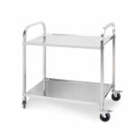 1-SOGA 2 Tier 75x40x83.5cm Stainless Steel Kitchen Dinning Food Cart Trolley Utility Small