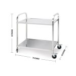 3-SOGA 2X 2 Tier 75x40x83.5cm Stainless Steel Kitchen Dinning Food Cart Trolley Utility Small